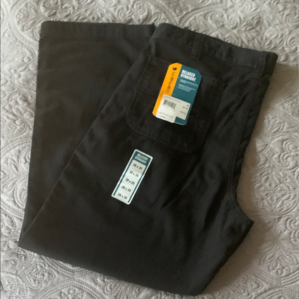 Carhartt Men's Black Work Pants, 38x30